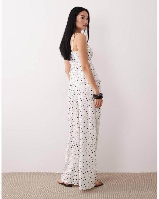 Wednesday's Girl Natural Tie Up Wide Leg Pants