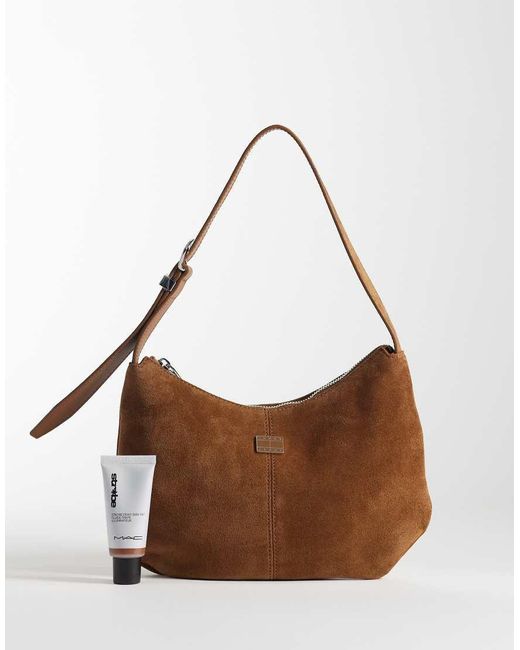 Tommy Hilfiger Brown Slouchy Suede Shoulder Bag