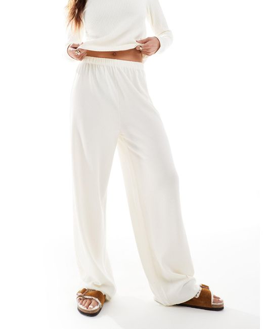 ASOS White Mix & Match Waffle & Lace Pyjama Trouser