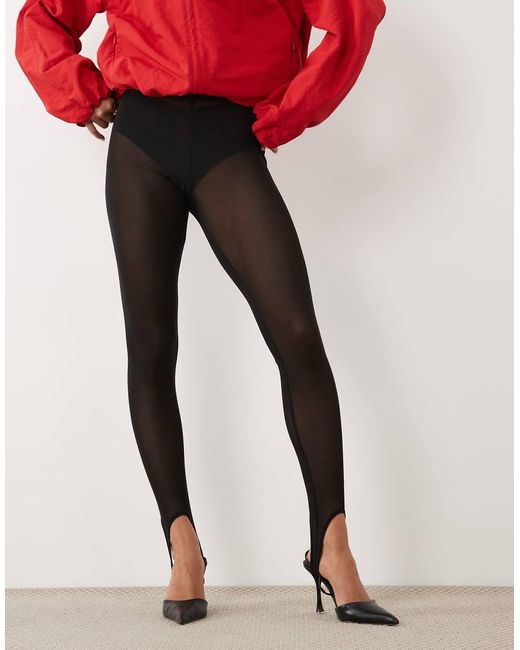 ASOS Red Mesh Stirrup leggings