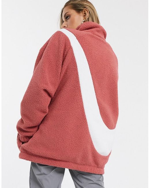 Nike Pink Reversible Teddy Fleece With 