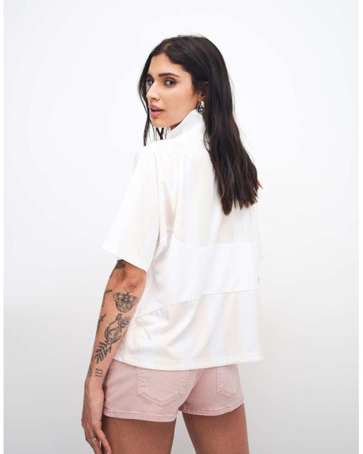 Nike White Street Stripe Jersey T-Shirt