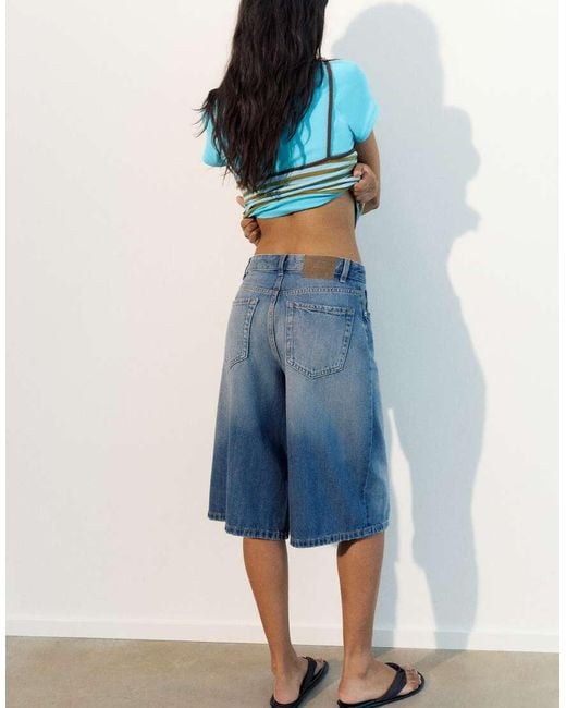 Pull&Bear Blue Low-Rise Jorts