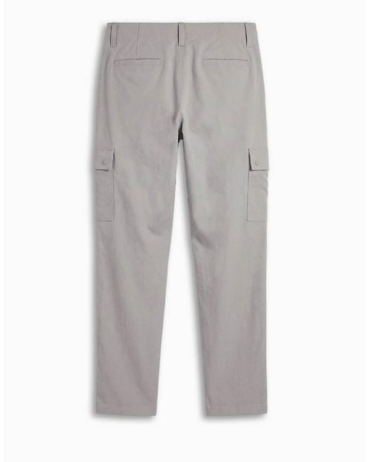 ASOS Gray Motionmaxtm Four Way Stretch Tapered Cargo Pants for men