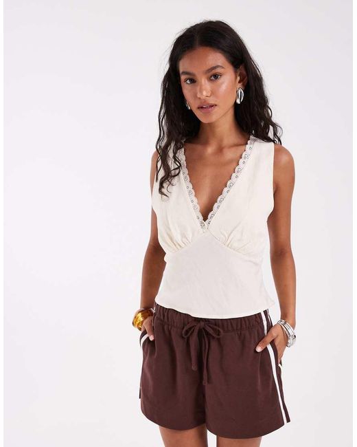 Gap White Runner Shorts With Racer Stripe