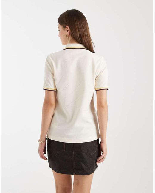 Fred Perry White Twin Tipped Logo Polo Shirt