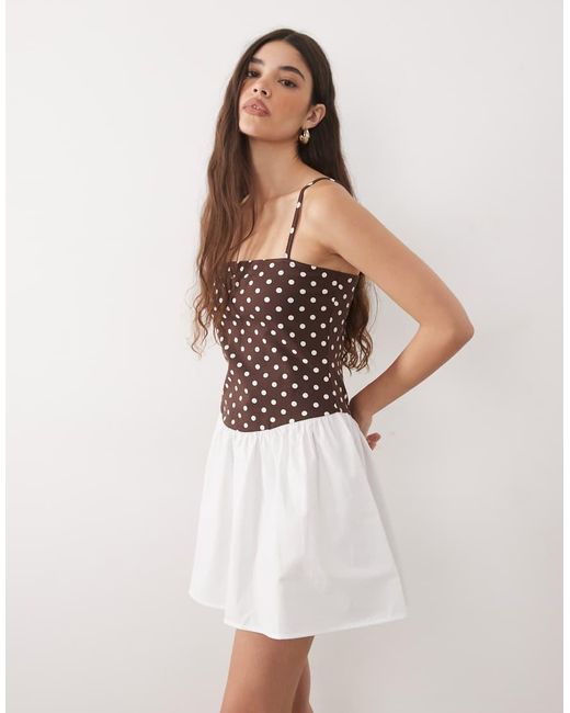 ASOS Natural Cami Square Neck With Dropped Waist Mini Dress