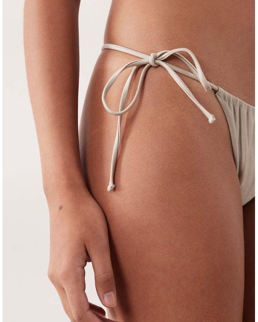Mango Brown Tie Side Bikini Bottoms