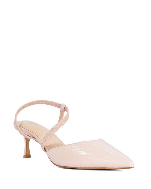 Dune Pink Standard Fit Leather Charming Court Shoes