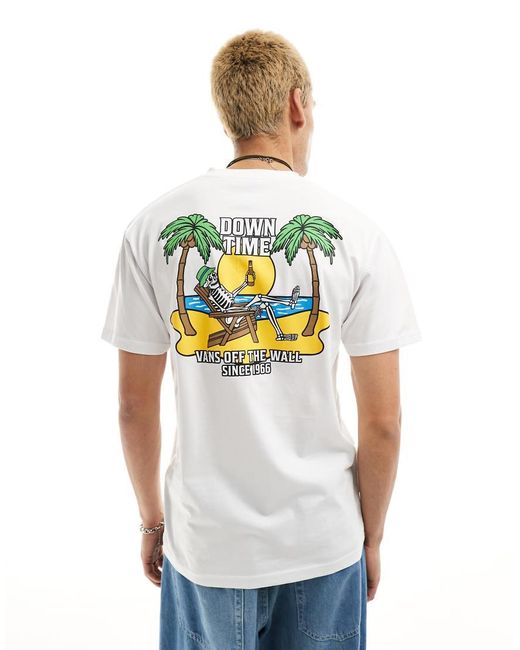 Vans T-Shirt Met Down Time-Print Op De Achterkant in het White voor heren
