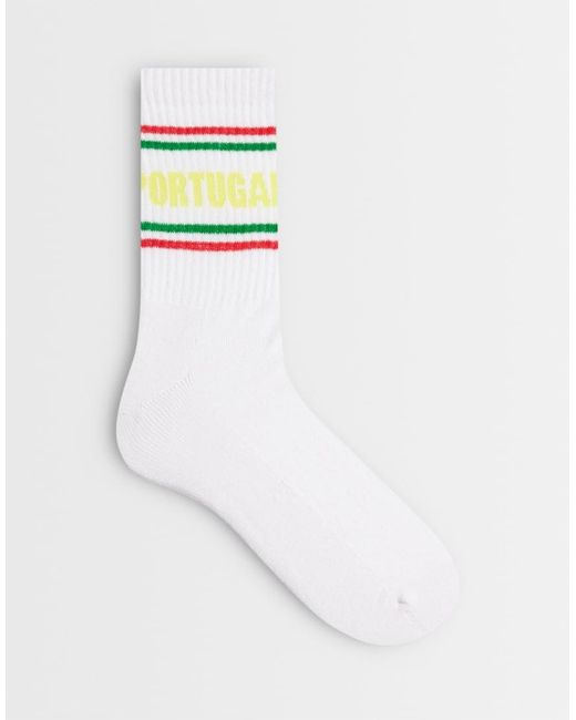 ASOS White Socks With Portugal Graphic for men