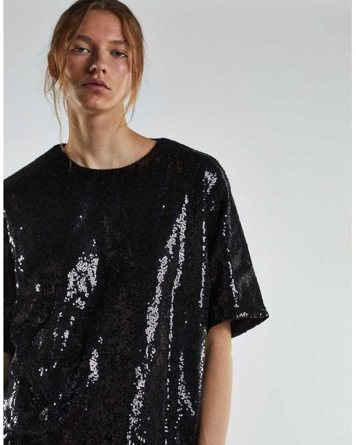 Glamorous Black Oversized-Top