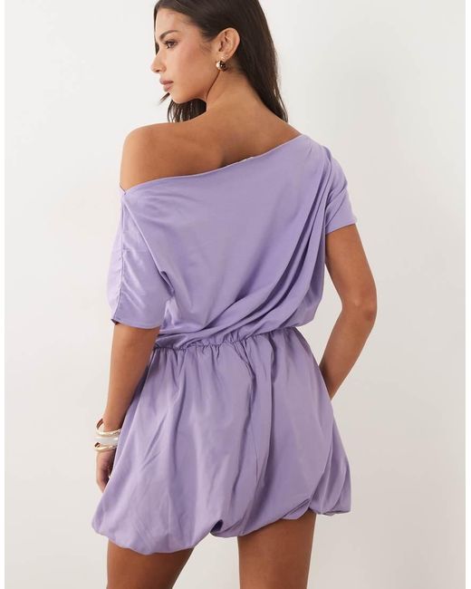ASOS Purple Printed Palm Tree Dress