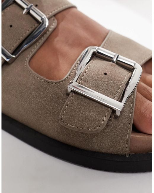 Schuh Brown Scout Double Buckle Footbed Sandals for men
