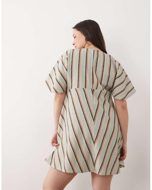 ASOS Brown Asos Design Curve Smock T-shirt Mini Dress