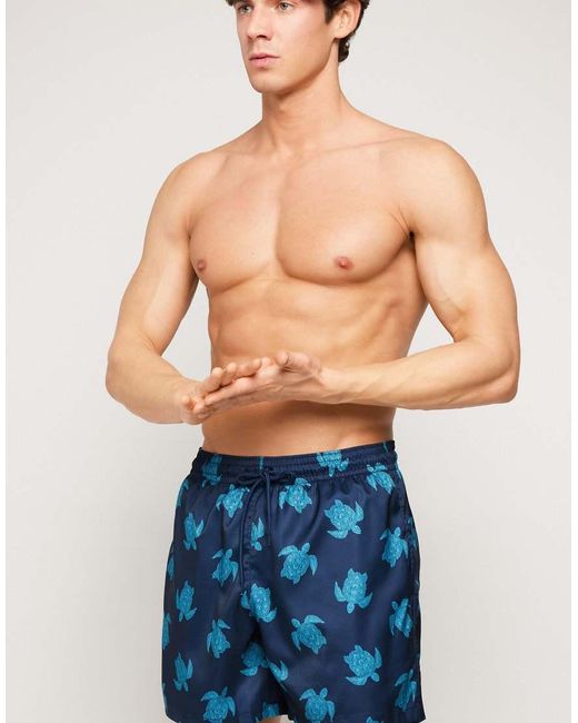 Tezenis Blue Printed Swimming Shorts for men