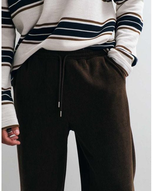 ASOS White Co-Ord Ribbed Texture Wide Leg Jogger for men