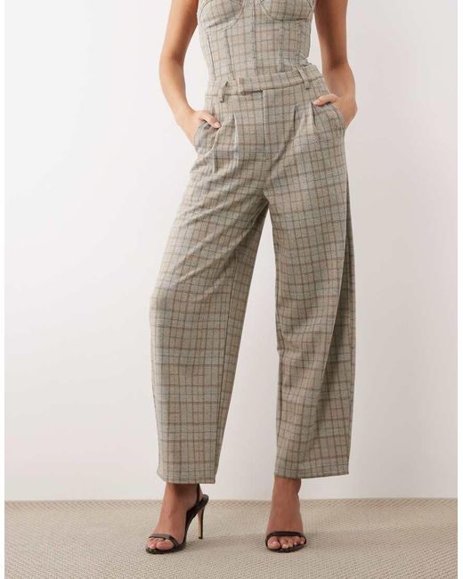 ASOS Natural Brushed Barrel Leg Pants
