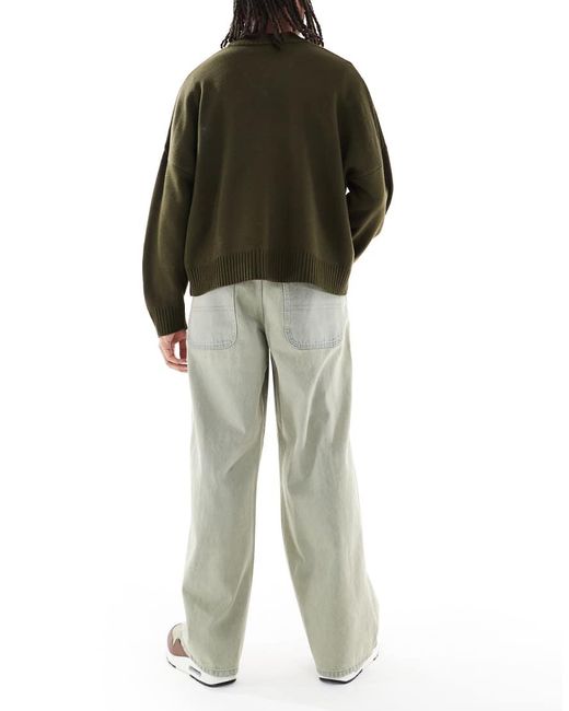 Vaqueros Azules Muy Holgados Con Lavado Claro Tintado Y Tira Ajustable En La Parte Trasera De ASOS de hombre de color Green