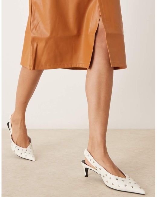 ASOS Brown Faux Leather Split Front Midi Skirt