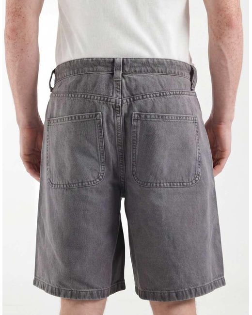 ASOS Gray Circular Design Collection Denim Jorts for men