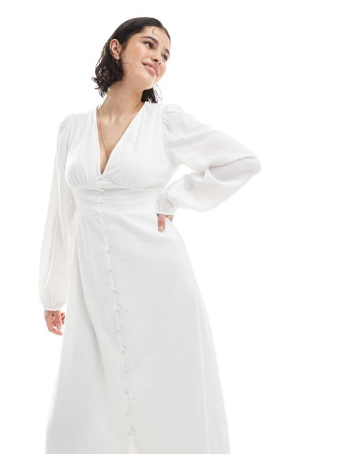 Vero Moda White – boho-maxikleid aus baumwolle