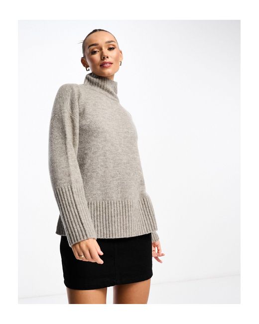 & Other Stories White Wool Roll Neck Oversize Jumper