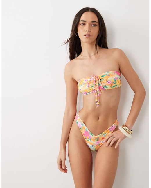Kulani Kinis Orange Peachy Pocket Bandeau Bikini Top