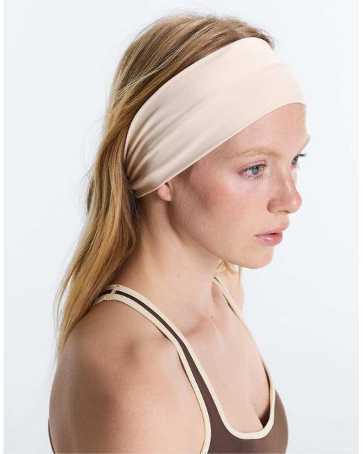 Oysho Natural Gathered Sports Headband