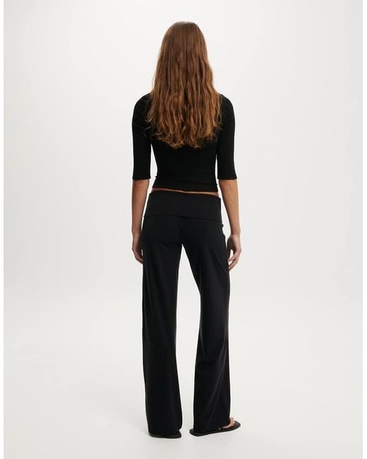 Cotton On Black Honey Fold Over Pant