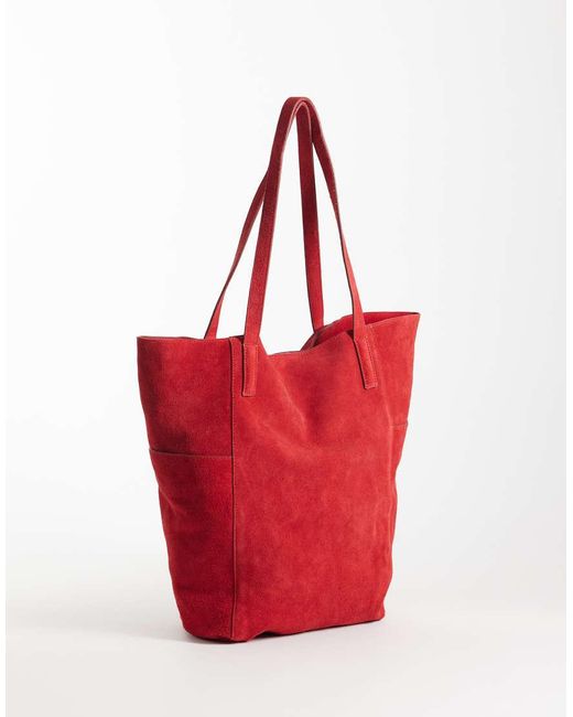 Borsa Shopping Morbida Rossa di Mango in Red
