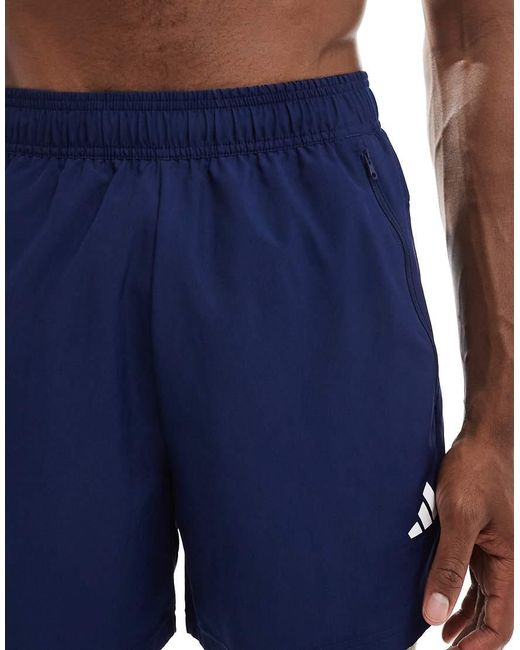 Adidas Originals Blue Adidas Training Essential 5 Inch Woven Shorts for men