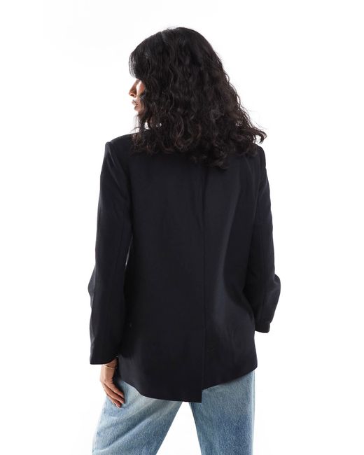 Vero Moda Blue Oversized Sharp Shoulder Boyfriend Blazer