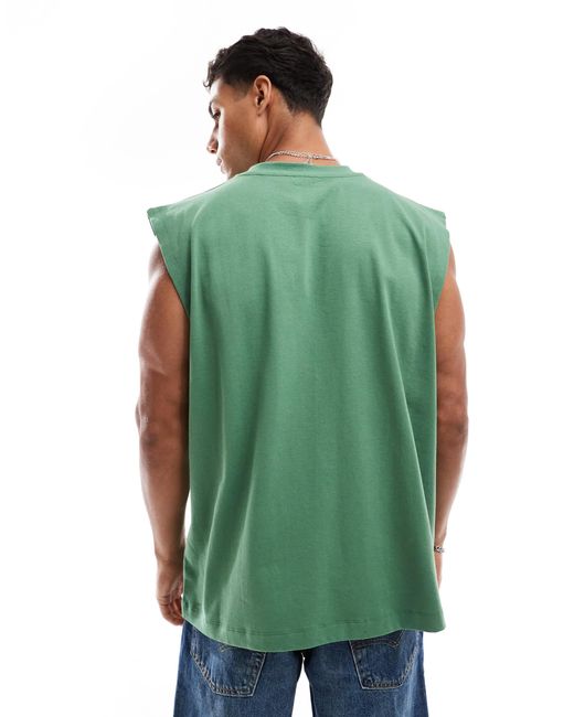 ASOS Green Heavyweight Oversized Tank for men