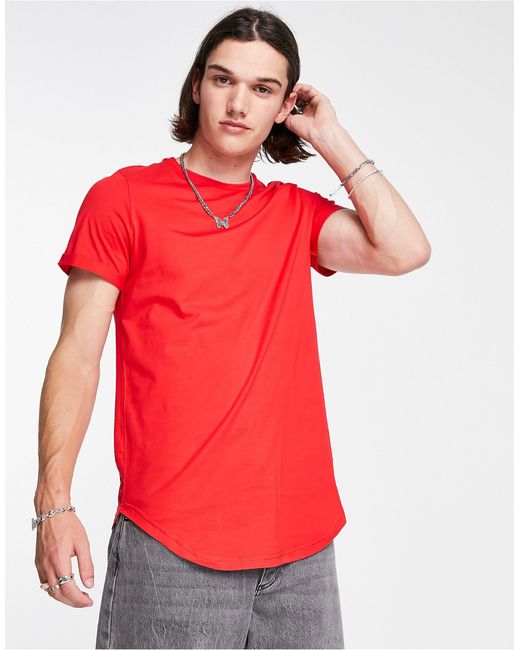 Sixth June Cotton Standard Fit T-shirt With Rounded Hem in Red for Men ...
