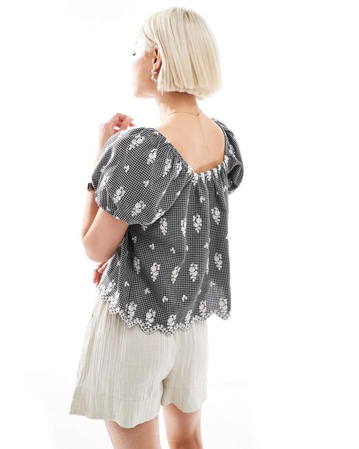 New Look Black – gestuftes milchmädchen-oberteil