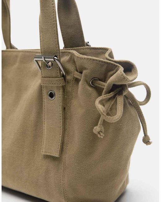 Pull&Bear Natural Buckle Detail Shopper Bag