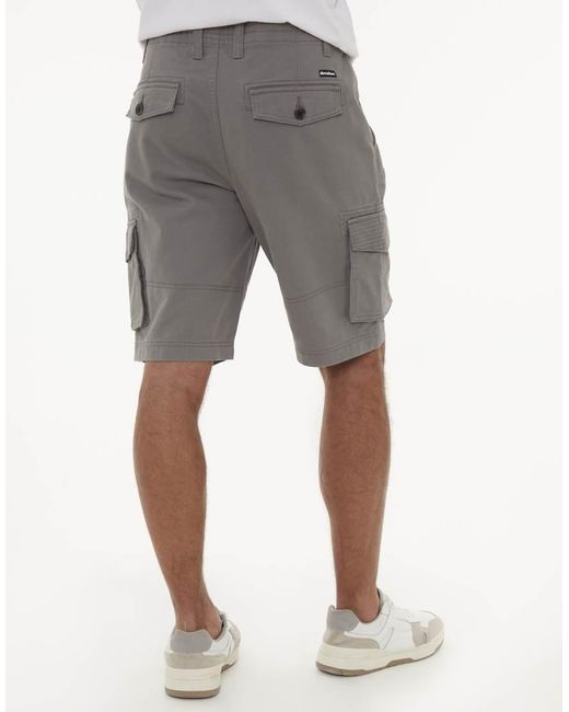 Threadbare Gray Cotton 'Bute' Cargo Shorts for men