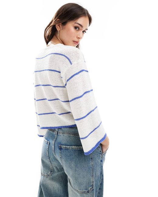 ONLY White – strukturierter strickpullover