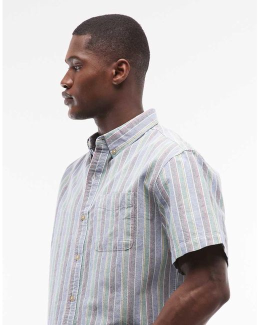 Element Gray Button-down Regular Fit Striped Oxford Shirt for men