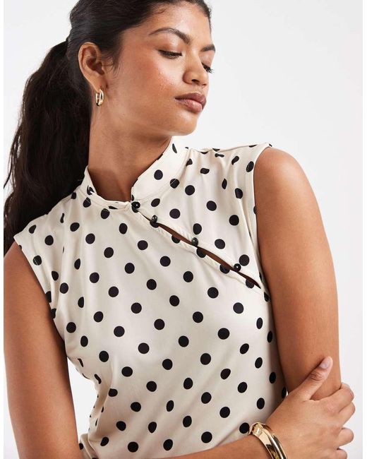 Pieces White Asymmetric Button Jersey Top