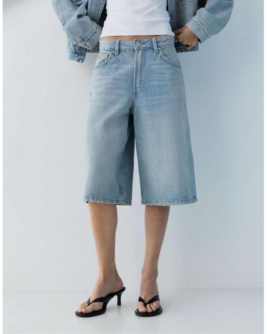 Pull&Bear Blue Low-rise Jorts