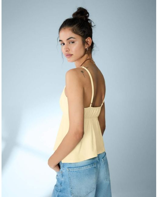 Bershka Blue Ruffle Strap Top