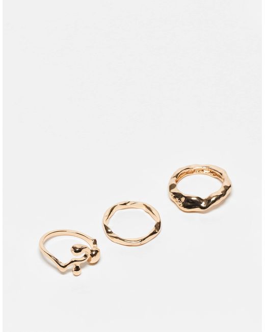 Reclaimed (vintage) Natural – 3 e unisex-ringe mit geschmolzenem design