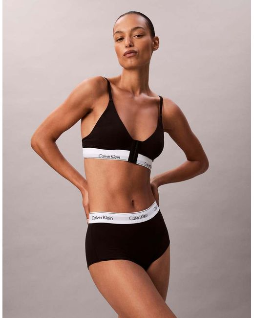 Calvin Klein Black Icon Cotton Modal Lightly Lined Post Surgery Triangle Bra