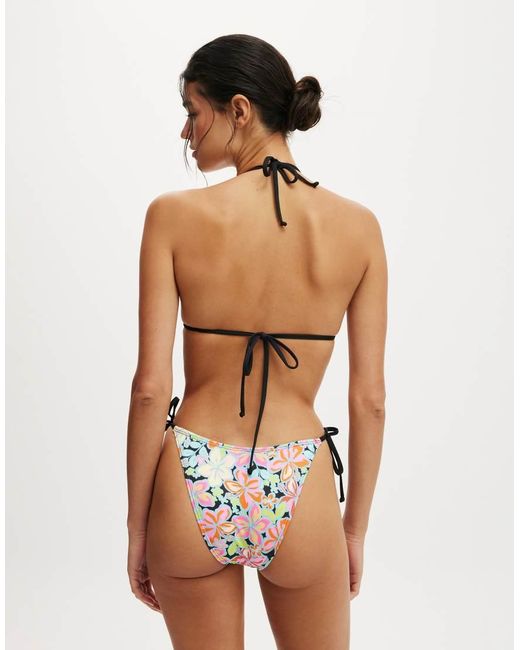 Cotton On White Fixed Tie Side Brazilian Bikini Bottom