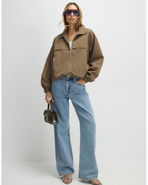 River Island Blue Khaki Lightweight Zip Through Jacket