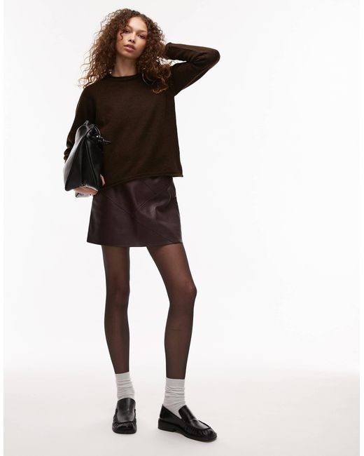 Pull ras Mango en coloris Brown