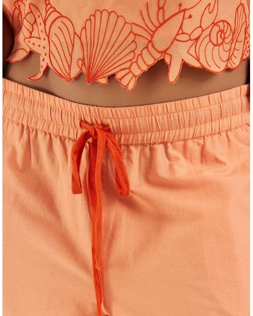 Vero Moda Orange Tie Waist Shorts Co-ord