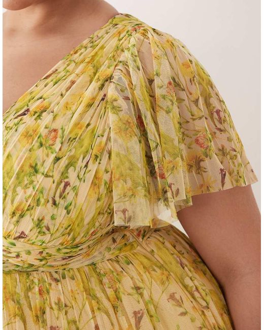 Lace & Beads Plus Yellow Lace & Beads Madison Plus Midi Dress